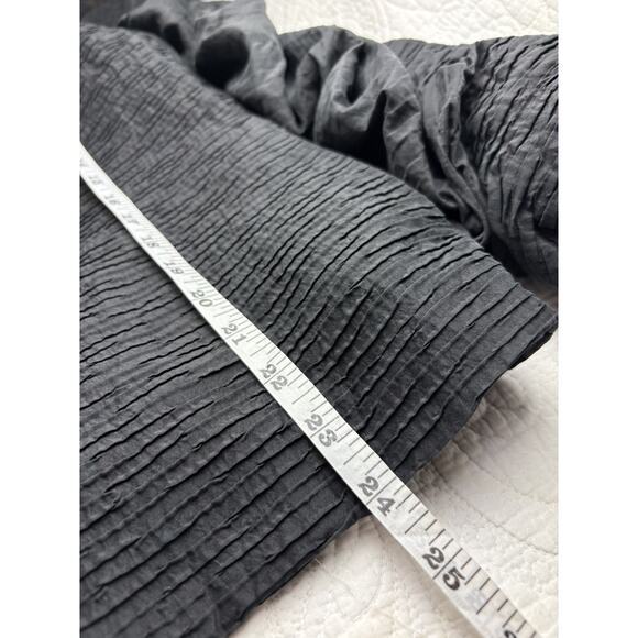 Eileen Fisher 100% Silk Jacket Sz Small Black Open Ruched Lightweight Capsule - Picture 5 of 6